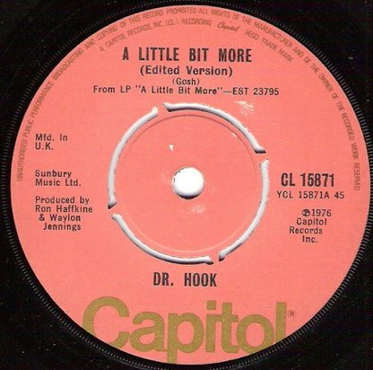 Dr. Hook - A Little Bit More 22855 Vinyl Singles Vinyl Zeer Goed / Hoesje Generic "VINYLSINGLES.NL"