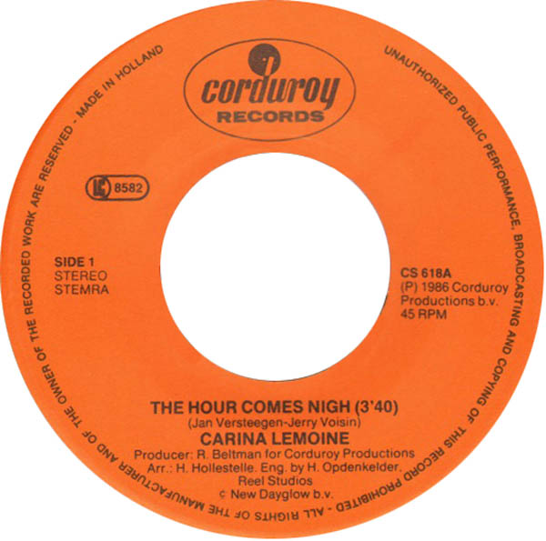 Carina Lemoine - The Hour Comes Nigh 19248 Vinyl Singles Vinyl Goed / Hoes Goed