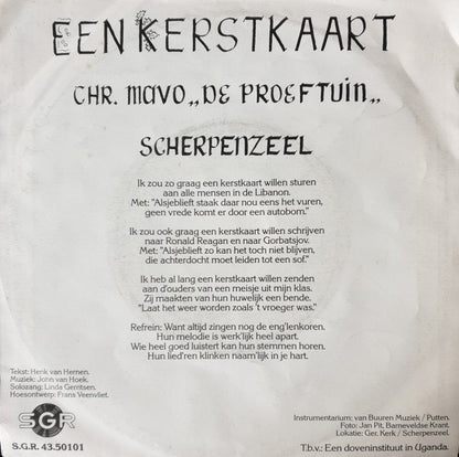 Chr. Mavo De Proeftuin Scherpenzeel - Een Kerstkaart 13180 Vinyl Singles Vinyl Zeer Goed / Hoesje Goed "VINYLSINGLES.NL"