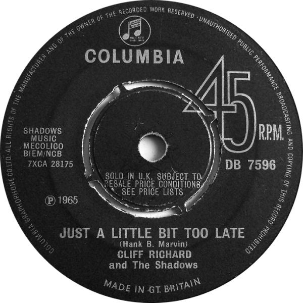 Cliff Richard & The Shadows - On My Word 42427 Vinyl Singles Vinyl Goed / Hoes Generic