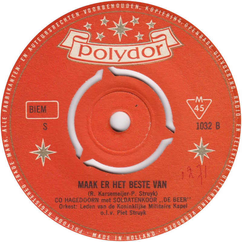 Co Hagedoorn - Wij Zwaaien Af 14578 Vinyl Singles Vinyl Zeer Goed / Hoesje Generic "VINYLSINGLES.NL"