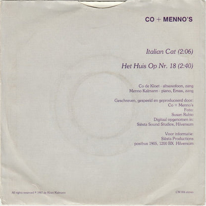Co + Menno's - Italian Cat 04669 Vinyl Singles Vinyl Goed / Hoes Goed