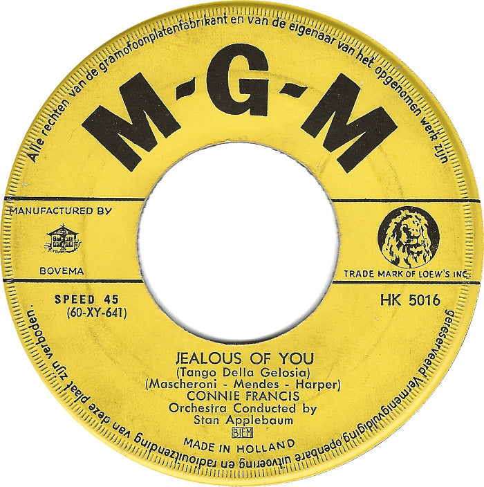 Connie Francis - Jealous Of You 00608 (B)