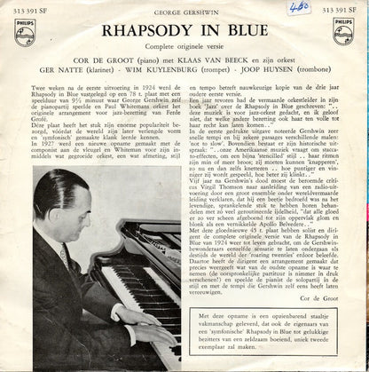 Cor de Groot - Rhapsody In Blue Vinyl Singles Vinyl Zeer Goed / Hoesje Goed "VINYLSINGLES.NL"