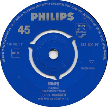 Corry Brokken - Romeo 29611 Vinyl Singles Vinyl Zeer Goed / Hoesje Generic "VINYLSINGLES.NL"