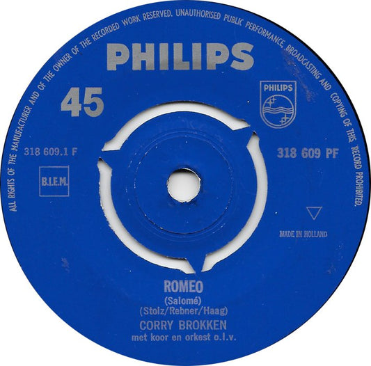 Corry Brokken - Romeo 29611 Vinyl Singles Vinyl Zeer Goed / Hoesje Generic "VINYLSINGLES.NL"