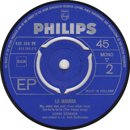 Corry Brokken - La Mamma (Zij Kwamen Overal Vandaan) 16298 Vinyl Singles EP Vinyl Zeer Goed / Hoesje Goed "VINYLSINGLES.NL"