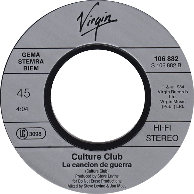Culture Club - The War Song 30304 Vinyl Singles Vinyl Zeer Goed / Hoesje Goed "VINYLSINGLES.NL"