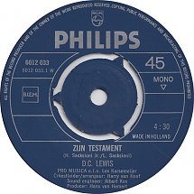 D.C. Lewis - Zijn Testament 02097 Vinyl Singles Hoes: Generic / Vinyl: Goede Staat   