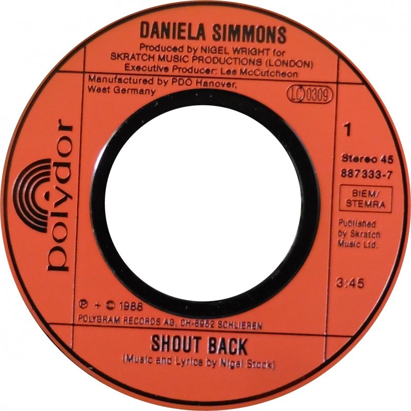 Daniela Simmons - Shout Back 41556 Vinyl Singles Vinyl Goed / Hoes Goed