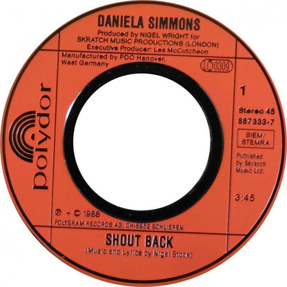 Daniela Simmons - Shout Back 41556 Vinyl Singles Vinyl Goed / Hoes Goed