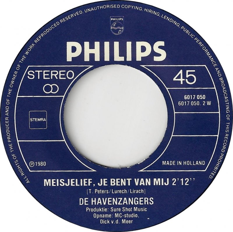Havenzangers - Neem Mij Met Je Mee 09515