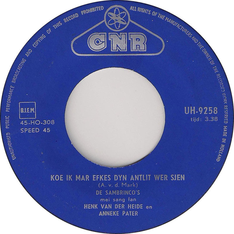 Sambrinco's - Koe Ik Mar Efkes Dyn Antlit Wer Sjen 34502 Vinyl Singles Vinyl Goed / Hoes Generic