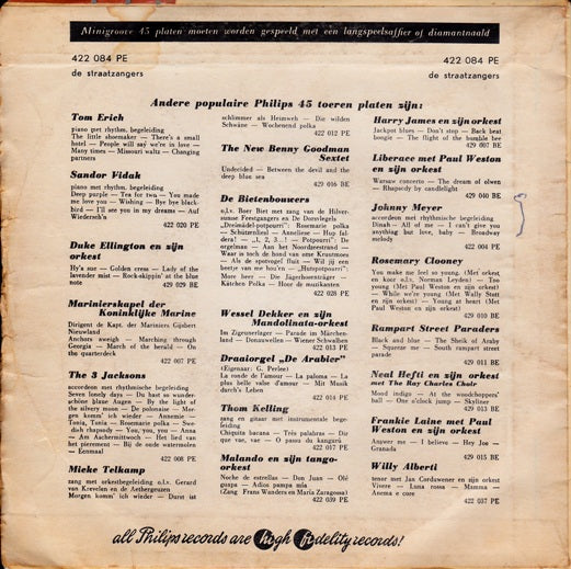 Straatzangers - Een Oude Bierfles Vinyl Singles EP Vinyl Goed / Hoes Goed