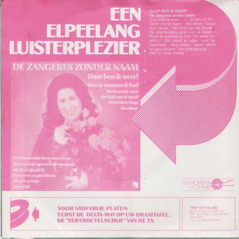 Zangeres Zonder Naam - Weet Je Waarom Ik Huil 43380 Vinyl Singles Vinyl Goed / Hoes Goed