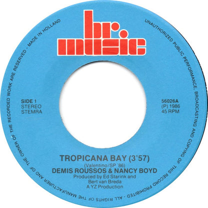 Demis Roussos & Nancy Boyd - Tropicana Bay 30695 Vinyl Singles Vinyl Zeer Goed / Hoesje Goed "VINYLSINGLES.NL"