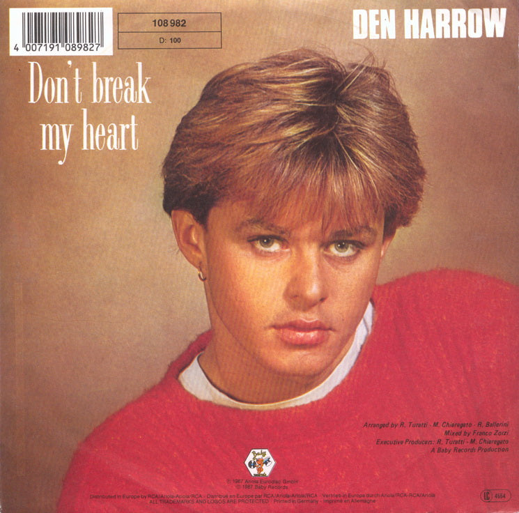 Den Harrow - Don't Break My Heart Vinyl Singles Vinyl Zeer Goed / Hoesje Goed "VINYLSINGLES.NL"