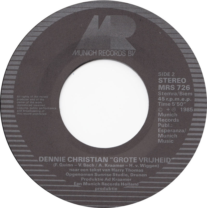 Dennie Christian - Schlagercarousel 41272 Vinyl Singles Vinyl (G+) / Hoes (G) Tekst "VINYLSINGLES.NL"