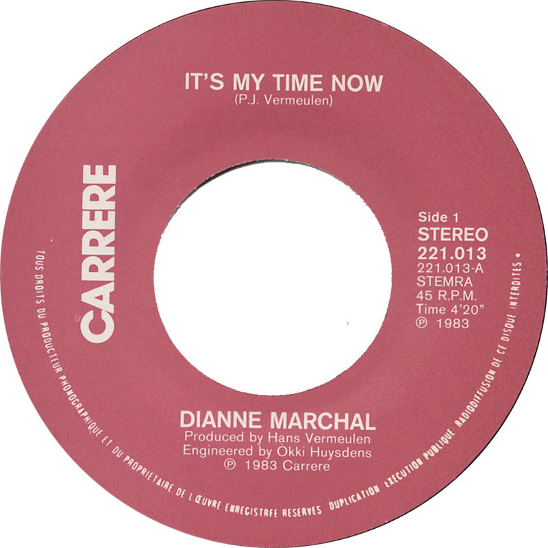 Dianne Marchal - It's My Time Now Vinyl Singles Vinyl Zeer Goed / Hoesje Goed "VINYLSINGLES.NL"