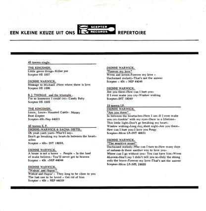 Dionne Warwick - Trains And Boats And Planes 41407 Vinyl Singles Vinyl Goed / Hoes Goed