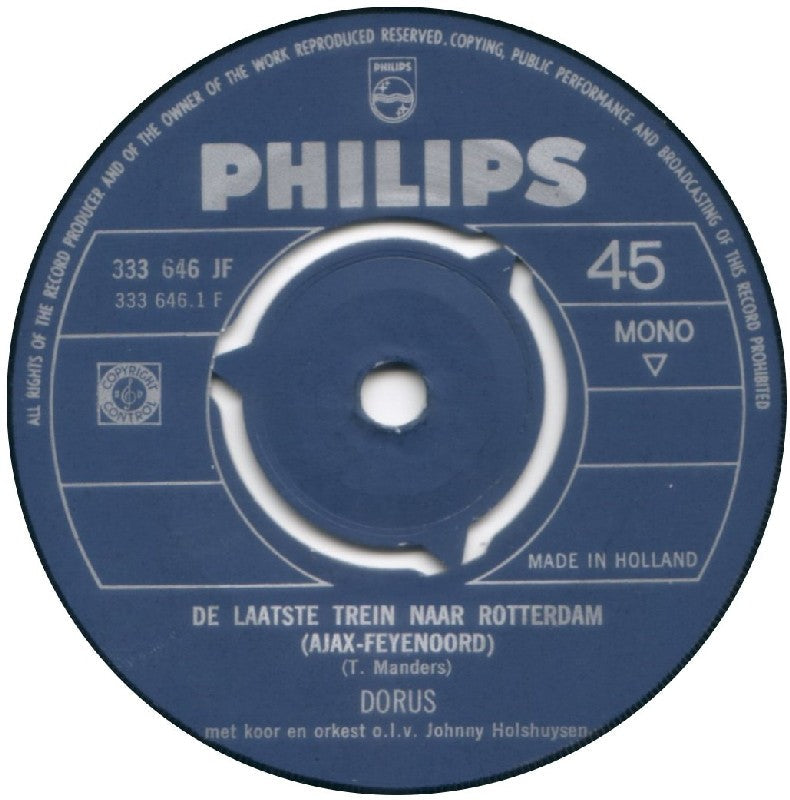 Dorus - De Laatste Trein Naar Rotterdam (Ajax-Feyenoord) Vinyl Singles Vinyl Zeer Goed / Hoesje Generic "VINYLSINGLES.NL"