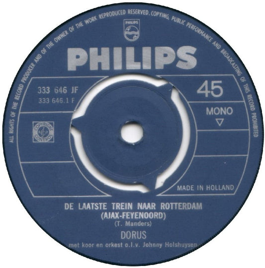 Dorus - De Laatste Trein Naar Rotterdam (Ajax-Feyenoord) Vinyl Singles Vinyl Zeer Goed / Hoesje Generic "VINYLSINGLES.NL"