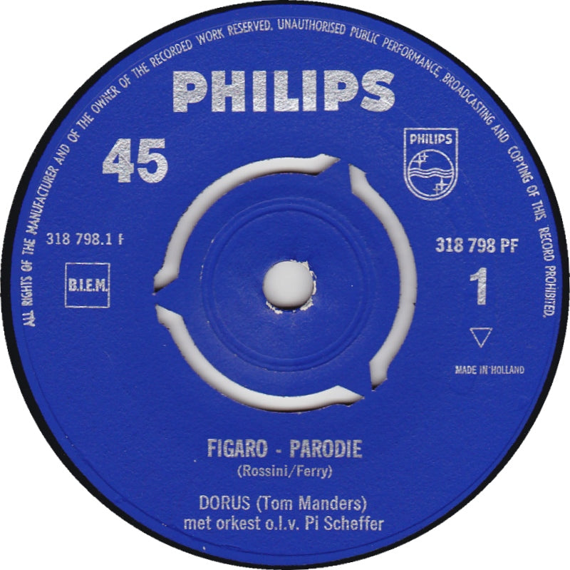 Dorus - Figaro - Parodie 28164 Vinyl Singles Vinyl Zeer Goed / Hoesje Generic "VINYLSINGLES.NL"