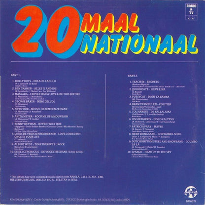 Various - 20 Maal Nationaal (LP) Vinyl LP Vinyl (VG) <br> Hoes (G+)
