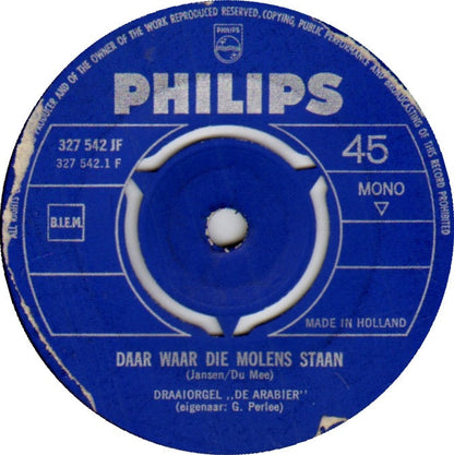 Draaiorgel De Arabier Eigenaar G. Perlee - Souvenirs 13562 Vinyl Singles Vinyl Goed / Hoes Goed