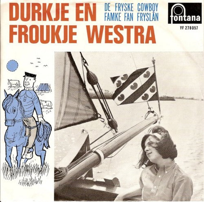 Durkje en Froukje Westra - De Fryske Cowboy 23970 Vinyl Singles Vinyl Zeer Goed / Hoesje Goed "VINYLSINGLES.NL"