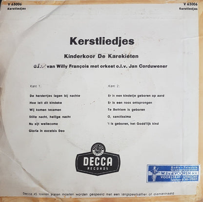 Kinderkoor De Karekieten - Kerstliedjes 17794 Vinyl Singles EP Vinyl Goed / Hoes Goed