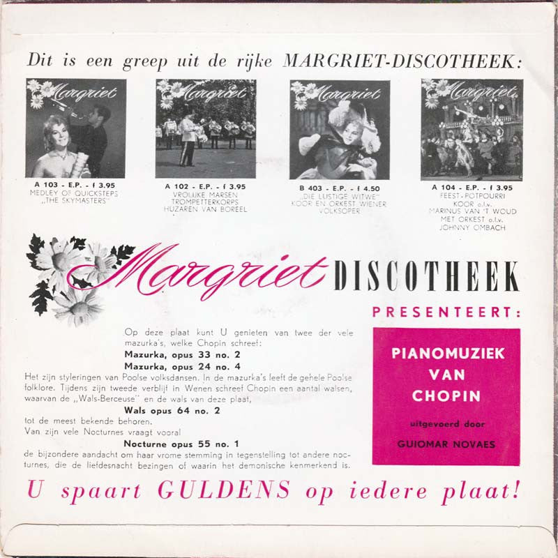 Guiomar Novaes - Guiomar Novaes Mazurka 13655 Vinyl Singles EP Vinyl Zeer Goed / Hoesje Goed "VINYLSINGLES.NL"