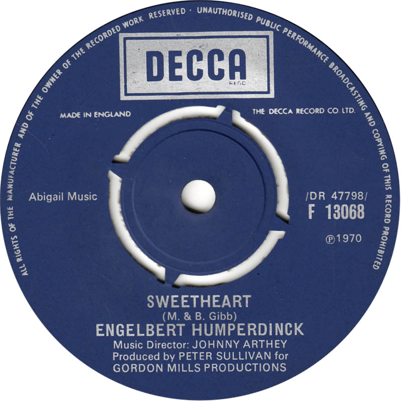 Engelbert Humperdinck - Sweetheart 13455 Vinyl Singles Vinyl Goed / Hoes Goed