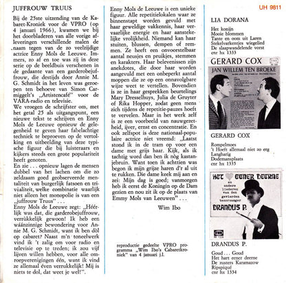 Enny Mols de Leeuwe - Juffrouw Truus Van De Twaletten 33516 Vinyl Singles Vinyl Zeer Goed / Hoesje Goed "VINYLSINGLES.NL"