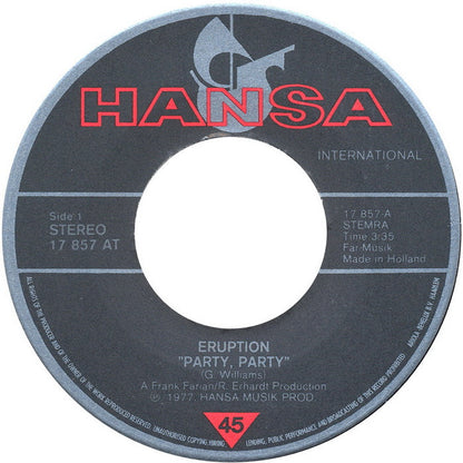 Eruption - Party Party 35357 Vinyl Singles Vinyl Zeer Goed / Hoesje Goed "VINYLSINGLES.NL"