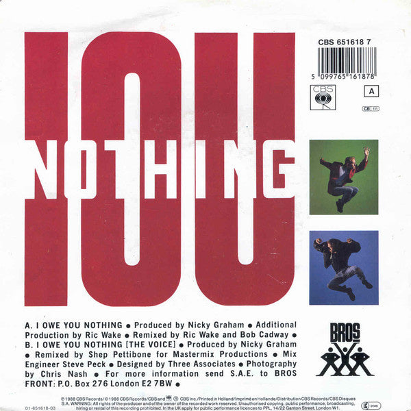 Bros - I Owe You Nothing 22493