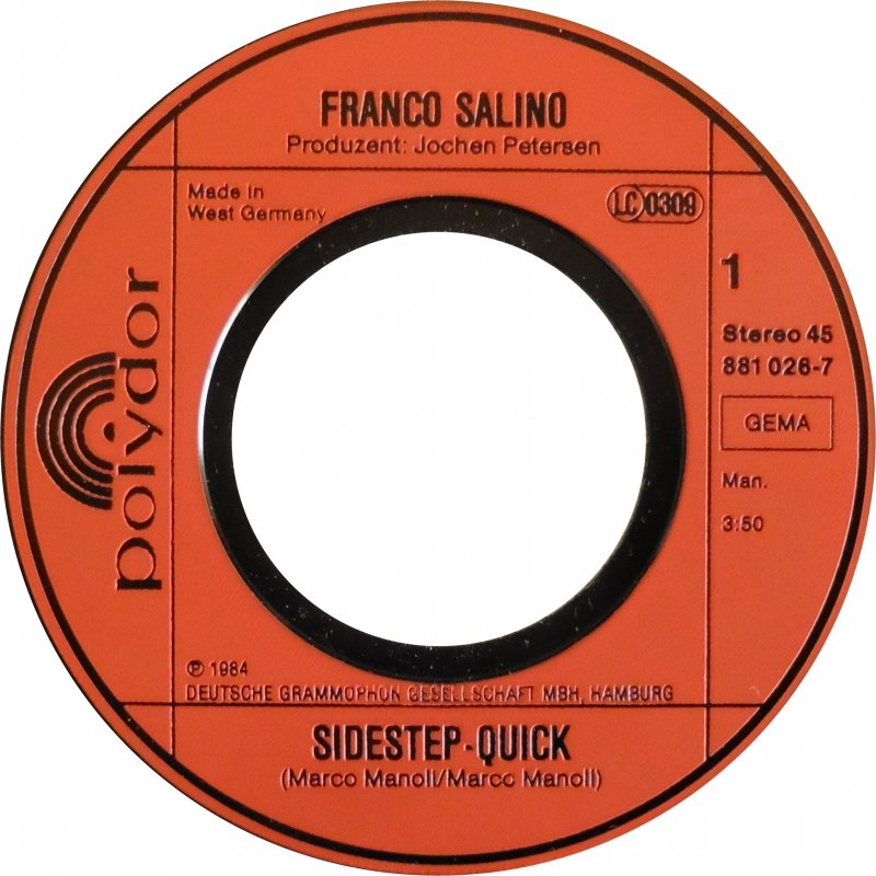 Franco Salino - Sidestep-Quick 13141 Vinyl Singles Vinyl Zeer Goed / Hoesje Generic "VINYLSINGLES.NL"