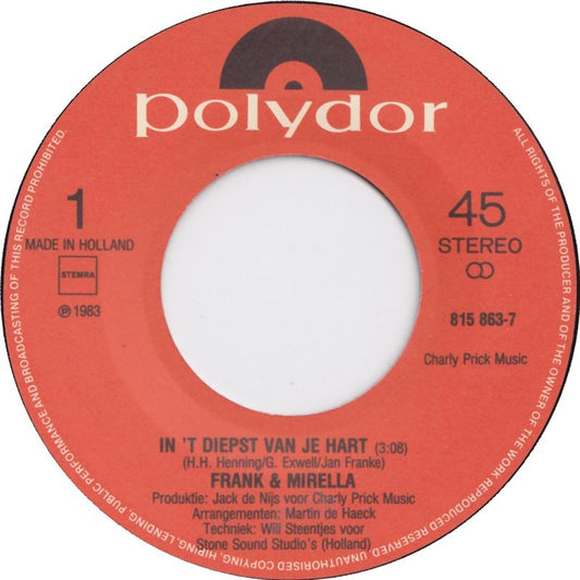 Frank &amp; Mirella - In 't Deepst Van Je Hart 29096