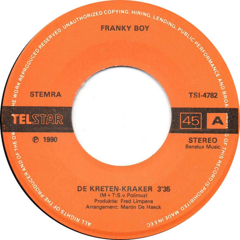 Franky Boy - De Kreten-Kraker 42762 Vinyl Singles Vinyl Zeer Goed / Hoesje Goed "VINYLSINGLES.NL"