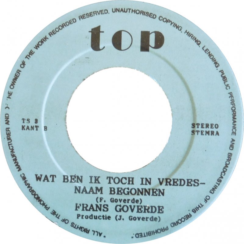Frans Goverde - Dansen 13093 Vinyl Singles Vinyl Zeer Goed / Hoesje Goed "VINYLSINGLES.NL"