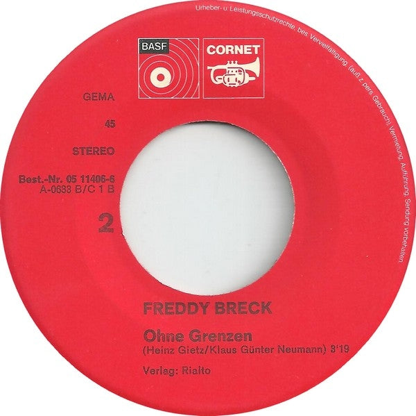 Freddy Breck - Uberall Auf Der Welt 43228 Vinyl Singles Vinyl Zeer Goed / Hoesje Goed "VINYLSINGLES.NL"