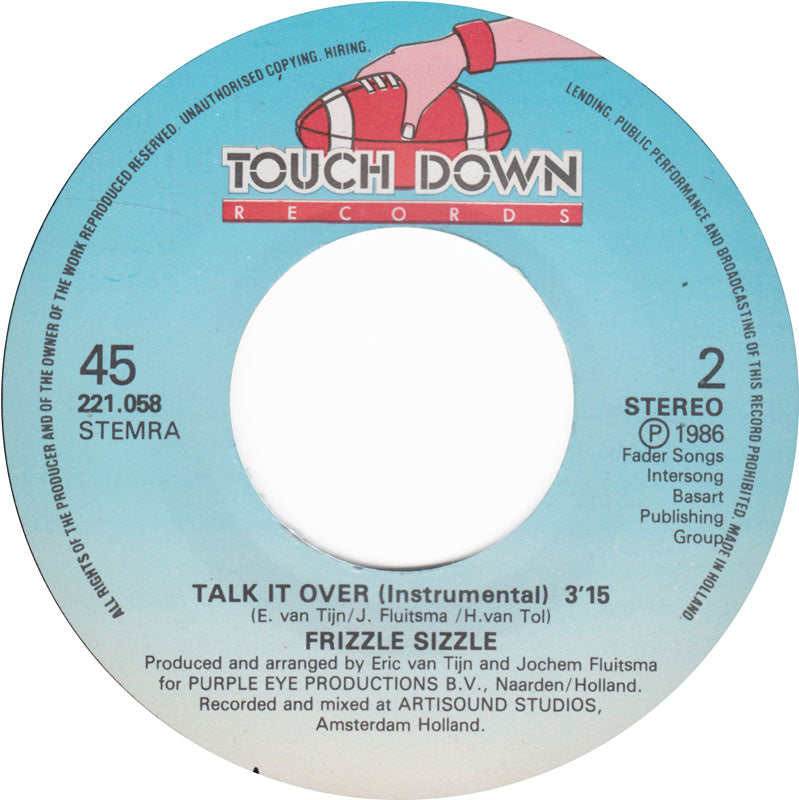 Frizzle Sizzle - Talk It Over 21263 Vinyl Singles Vinyl Zeer Goed / Hoesje Goed "VINYLSINGLES.NL"
