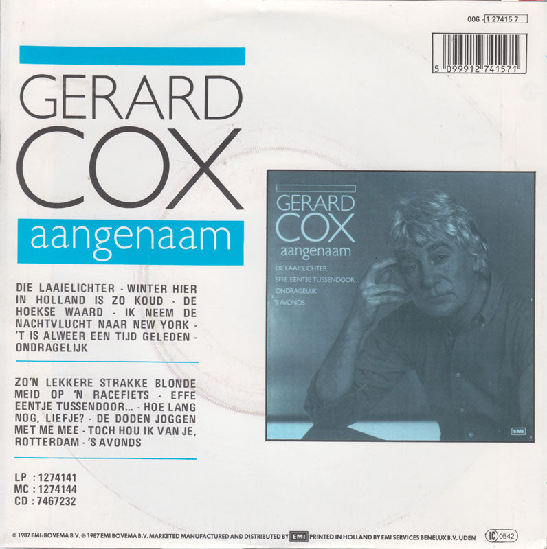 Gerard Cox - Effe Eentje Tussendoor Vinyl Singles Vinyl Zeer Goed / Hoesje Goed "VINYLSINGLES.NL"