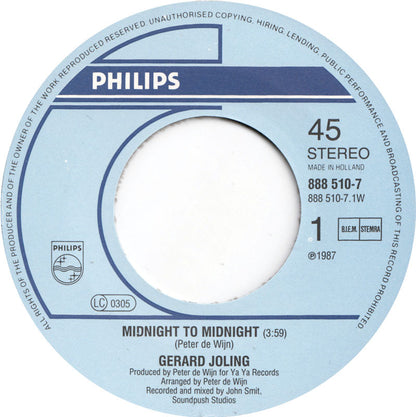 Gerard Joling- Midnight To Midnight Vinyl Singles Vinyl (G) <br> Hoes (F) "VINYLSINGLES.NL"