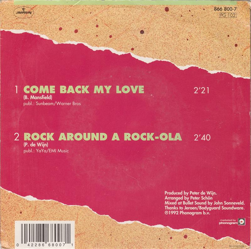 Gerard Joling - Come Back My Love Vinyl Singles Vinyl Zeer Goed / Hoesje Goed "VINYLSINGLES.NL"