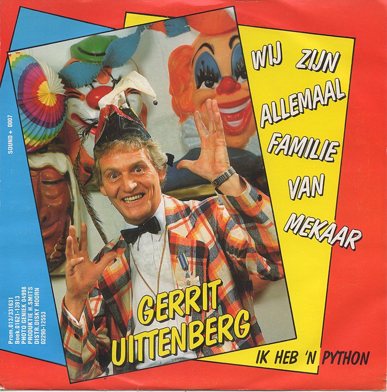 Gerrit Uittenberg - Wij Zijn Allemaal Familie van Mekaar 26381 Vinyl Singles Vinyl Zeer Goed / Hoesje Goed "VINYLSINGLES.NL"