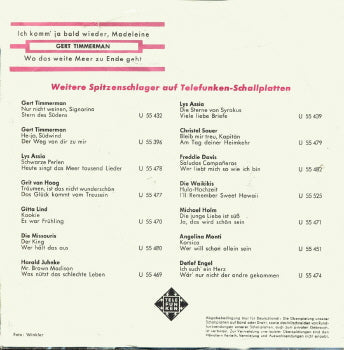 Gert Timmerman – Ich Komm' Ja Bald Wieder, Madeleine 38913
