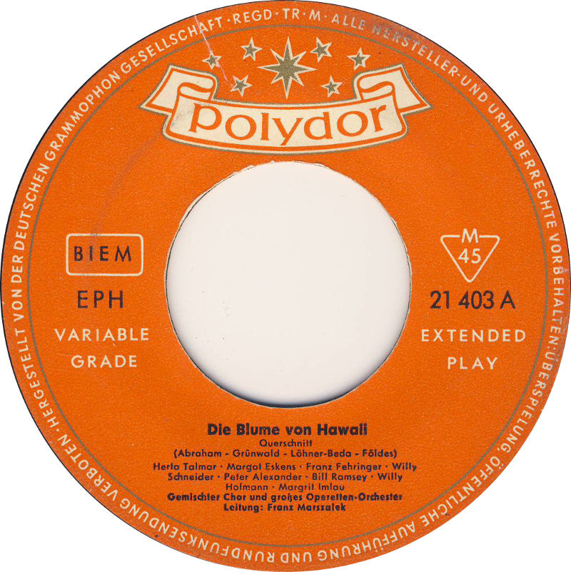 Herta Talmar, Margot Eskens - Die Blume Von Hawaii 14458 Vinyl Singles EP Vinyl Zeer Goed / Hoesje Goed "VINYLSINGLES.NL"