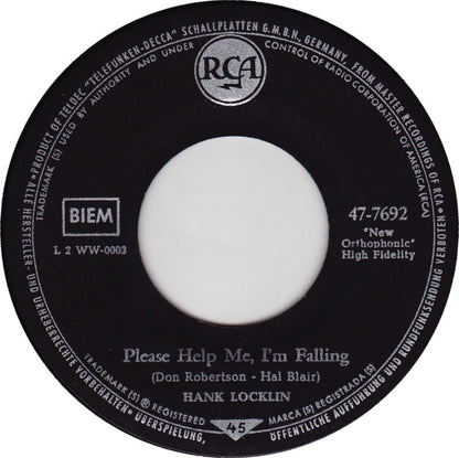 Hank Locklin - Please Help Me, I'm Falling Vinyl Singles Vinyl Zeer Goed / Hoesje Generic "VINYLSINGLES.NL"