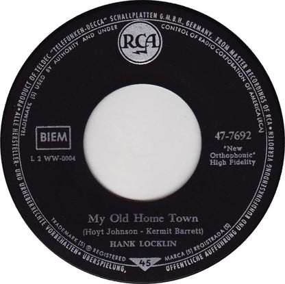 Hank Locklin - Please Help Me, I'm Falling Vinyl Singles Vinyl Zeer Goed / Hoesje Generic "VINYLSINGLES.NL"